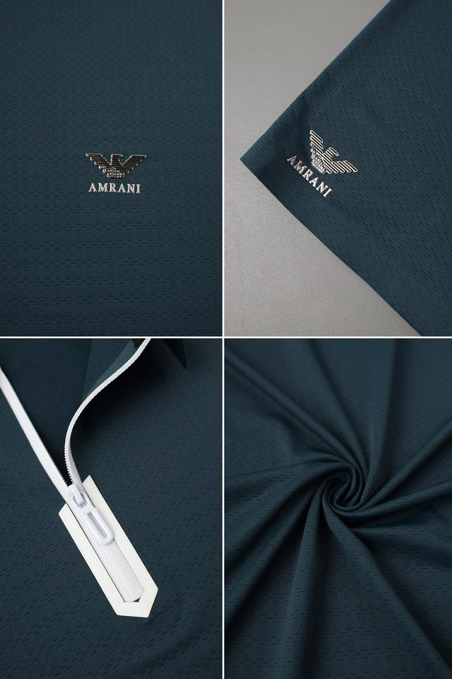 Armni Breathable Gym & Sport Top Imp Dry-Fit Polo In Dark Navy